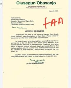 obasanjo letter