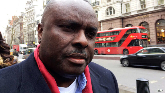 FILE PHOTO: James Ibori, former governor of Nigeria's Delta State, speaks after a court hearing outside the Royal Courts of Justice in London